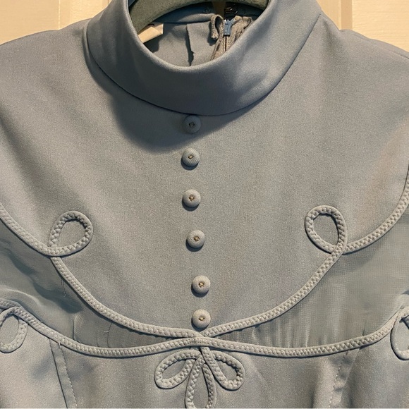 True Vintage 70's Mikey, Jrs. Of CA Light Blue Mock Neck Maxi Gown Sz 5 Juniors - Picture 7 of 7